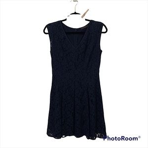 The Limited | Lace Dress Black V-Neck Eye-Lit Design Fit and Flare Style, Size 4